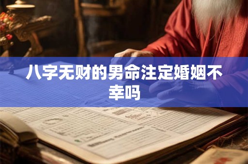 八字无财的男命注定婚姻不幸吗