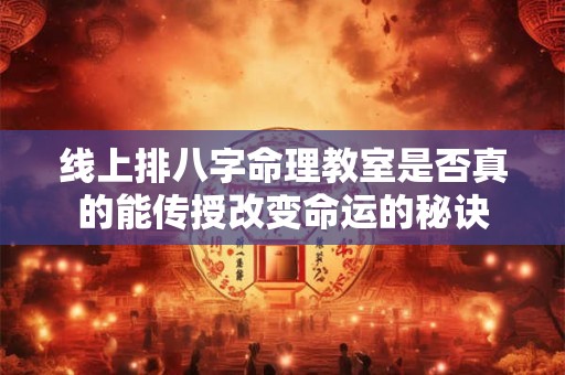 线上排八字命理教室是否真的能传授改变命运的秘诀