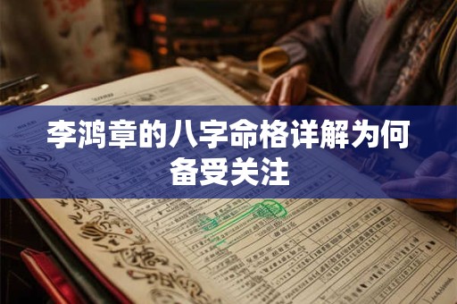 李鸿章的八字命格详解为何备受关注