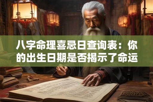 八字命理喜忌日查询表：你的出生日期是否揭示了命运的密码
