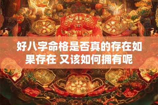 好八字命格是否真的存在如果存在 又该如何拥有呢