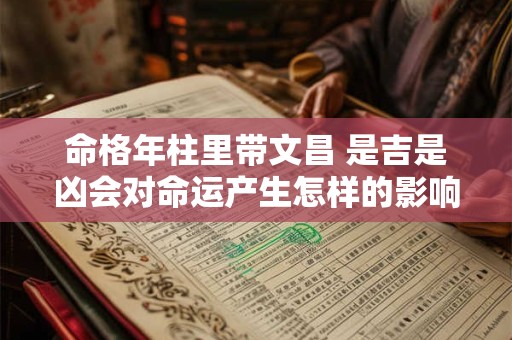 命格年柱里带文昌 是吉是凶会对命运产生怎样的影响