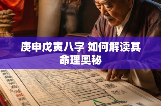 庚申戊寅八字 如何解读其命理奥秘