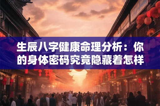 生辰八字健康命理分析:你的身体密码究竟隐藏着怎样的健康信息 生辰八字健康命理分析:你的身体密码究竟隐藏着怎样的健康信息