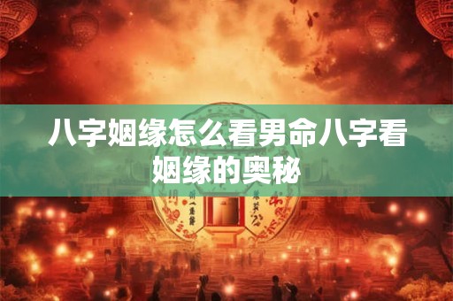 八字姻缘怎么看男命八字看姻缘的奥秘