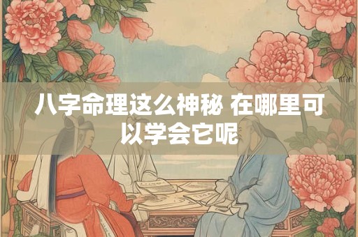 八字命理这么神秘 在哪里可以学会它呢 八字命理这么神秘 在哪里可以学会它呢