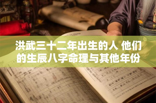 洪武三十二年出生的人 他们的生辰八字命理与其他年份出生的人有何不同