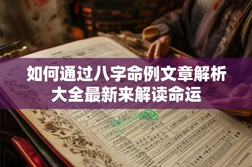 如何通过八字命例文章解析大全最新来解读命运
