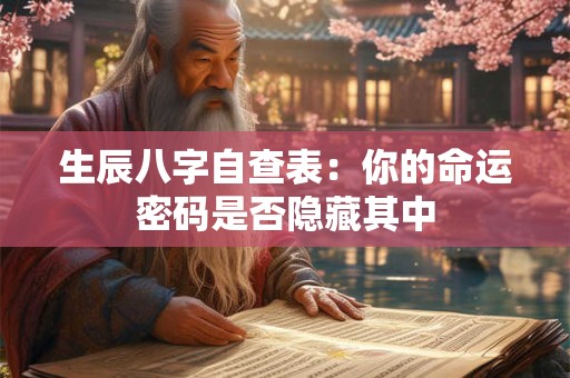 生辰八字自查表：你的命运密码是否隐藏其中