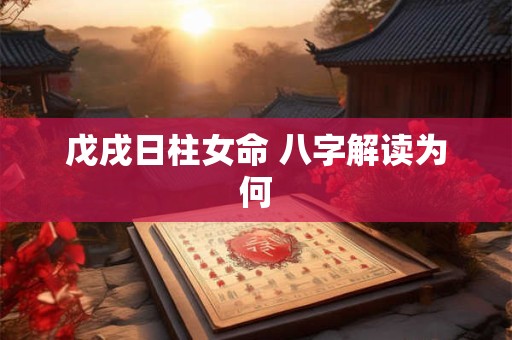 戊戌日柱女命 八字解读为何