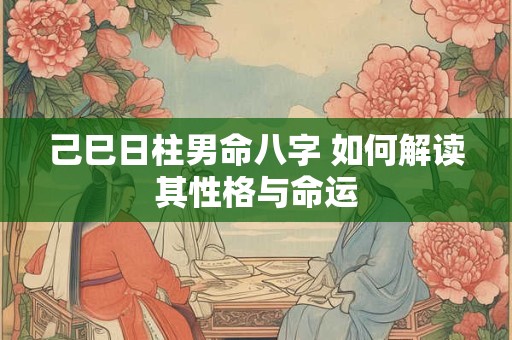 己巳日柱男命八字 如何解读其性格与命运
