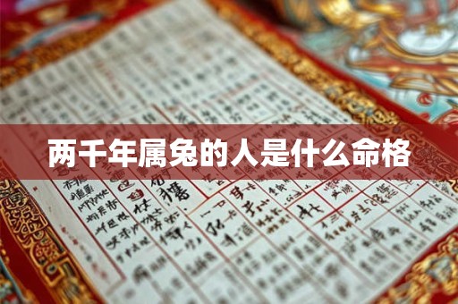 两千年属兔的人是什么命格