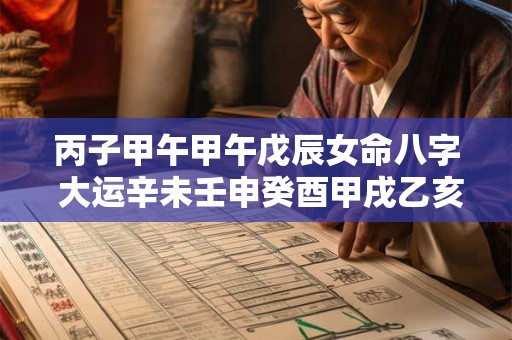 丙子甲午甲午戊辰女命八字 大运辛未壬申癸酉甲戌乙亥丙子 此命局如何