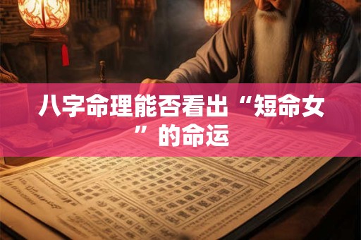 八字命理能否看出“短命女”的命运
