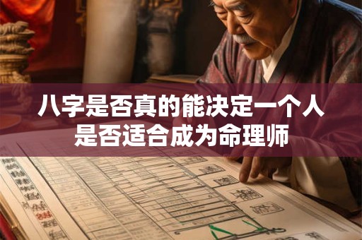 八字是否真的能决定一个人是否适合成为命理师
