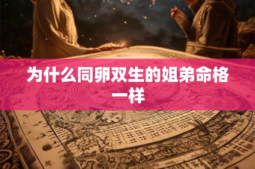 为什么同卵双生的姐弟命格一样