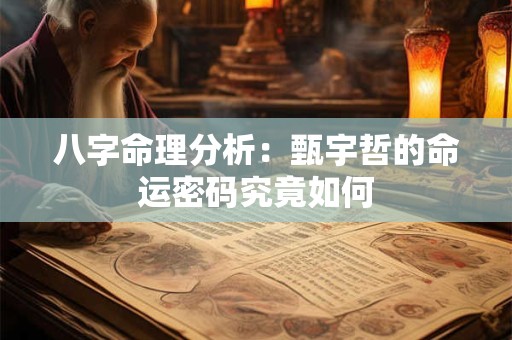 八字命理分析：甄宇哲的命运密码究竟如何