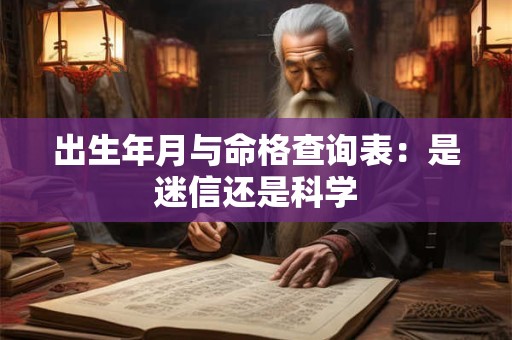 出生年月与命格查询表：是迷信还是科学