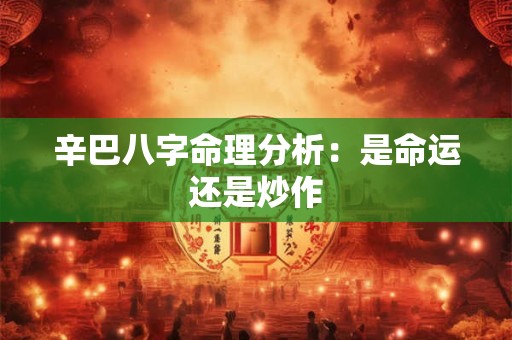 辛巴八字命理分析：是命运还是炒作