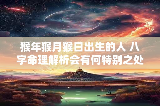猴年猴月猴日出生的人 八字命理解析会有何特别之处