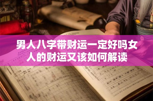 男人八字带财运一定好吗女人的财运又该如何解读