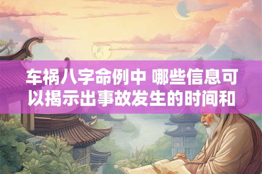 车祸八字命例中 哪些信息可以揭示出事故发生的时间和原因