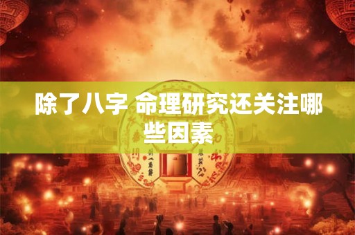 除了八字 命理研究还关注哪些因素