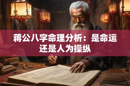 蒋公八字命理分析:是命运还是人为操纵 蒋公八字命理分析:是命运还是人为操纵