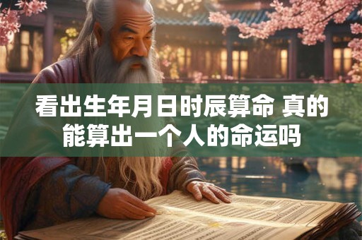 看出生年月日时辰算命 真的能算出一个人的命运吗
