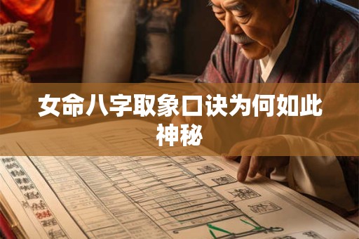 女命八字取象口诀为何如此神秘