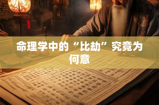 命理学中的“比劫”究竟为何意