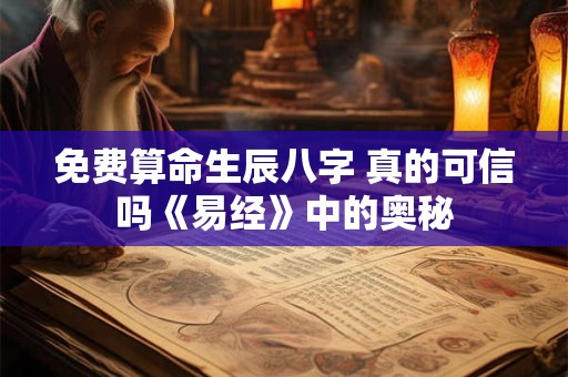免费算命生辰八字 真的可信吗《易经》中的奥秘