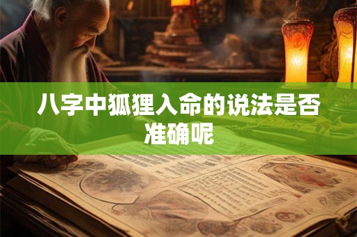 八字中狐狸入命的说法是否准确呢