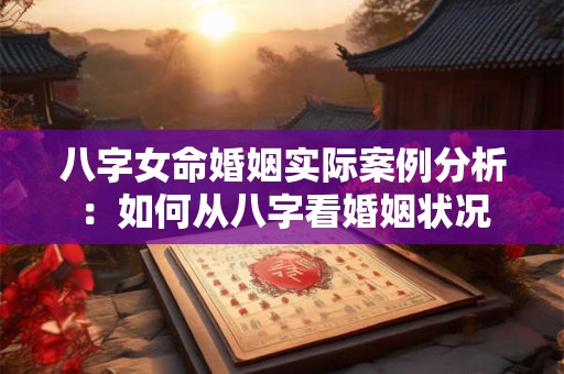 八字女命婚姻实际案例分析：如何从八字看婚姻状况