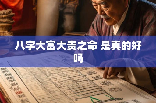 八字大富大贵之命 是真的好吗