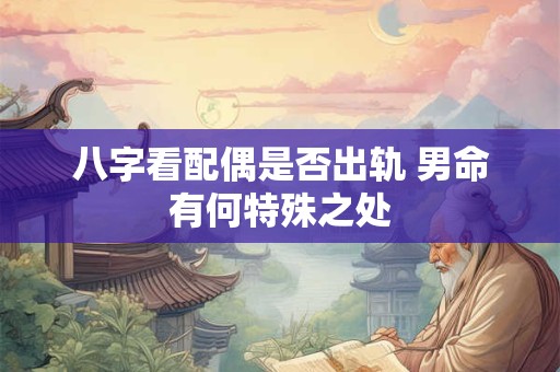八字看配偶是否出轨 男命有何特殊之处