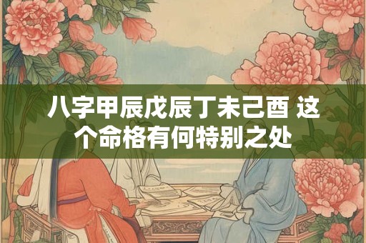 八字甲辰戊辰丁未己酉 这个命格有何特别之处