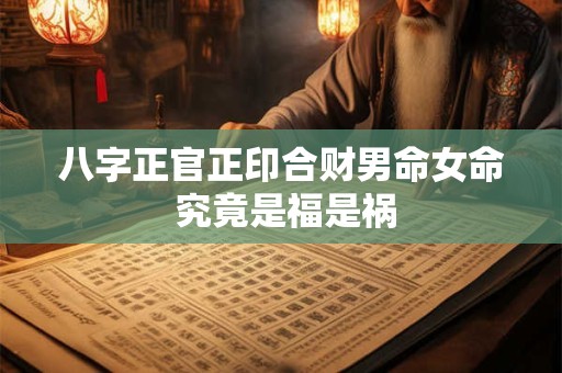 八字正官正印合财男命女命 究竟是福是祸