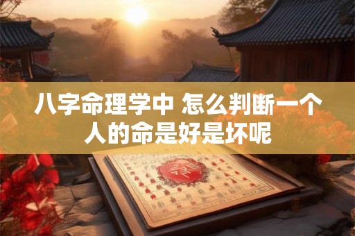 八字命理学中 怎么判断一个人的命是好是坏呢