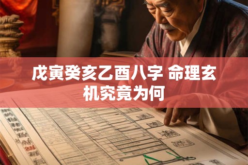 戊寅癸亥乙酉八字 命理玄机究竟为何