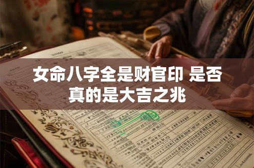 女命八字全是财官印 是否真的是大吉之兆