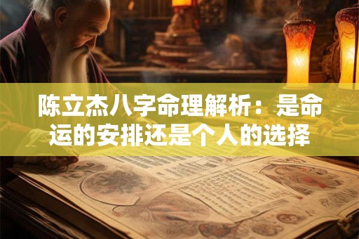 陈立杰八字命理解析：是命运的安排还是个人的选择