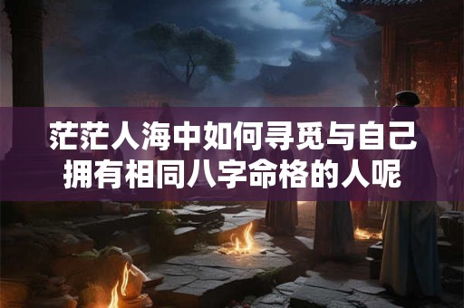 茫茫人海中如何寻觅与自己拥有相同八字命格的人呢