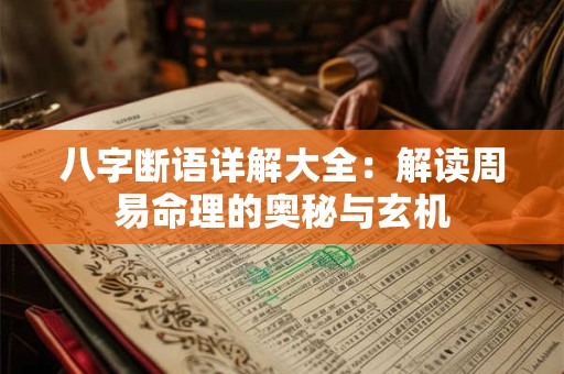 八字断语详解大全：解读周易命理的奥秘与玄机