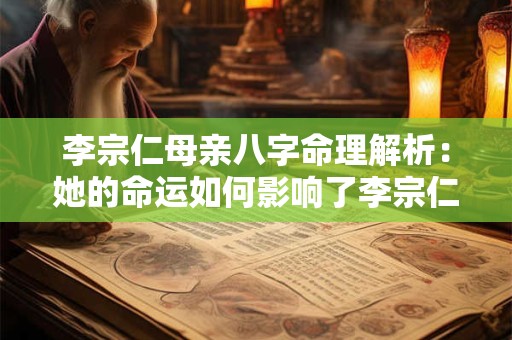 李宗仁母亲八字命理解析：她的命运如何影响了李宗仁的人生