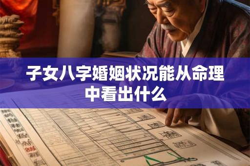 子女八字婚姻状况能从命理中看出什么
