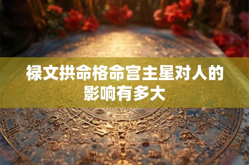 禄文拱命格命宫主星对人的影响有多大