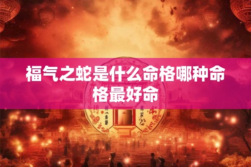 福气之蛇是什么命格哪种命格最好命