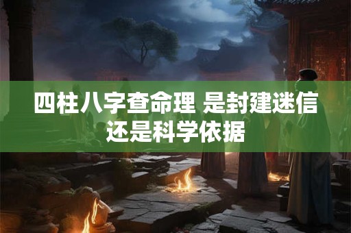 四柱八字查命理 是封建迷信还是科学依据