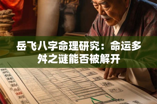 岳飞八字命理研究：命运多舛之谜能否被解开